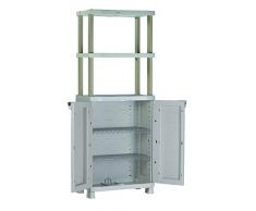 Plastiken-Medio armario 70cm con estanteria-Haya