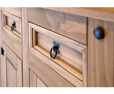 Sam â Cómoda Santa Fe, Mexico de Muebles, aparador Madera de Pino, Madera Maciza Encerada, por Dos cajones y Puertas, Salón de Armario