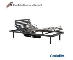 Gerialife® Cama Articulada Eléctrica Reforzada con Mando Inalámbrico (105x190, Gris Grafito)