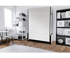 Wallbedking Cama doble vertical de estudio de pared de 135 cm x 190 cm, cama plegable, cama oculta, cama plegable