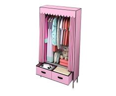 ALYR Armario de Tela Closet, Portátil Armario Plegable Closet no Tejida Ropa Ropero ropero Combinado Guardarropa con Armario per Colgar Armarios Plegables,Pink