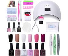 Elite99 Lámpara UV LED para Uñas 24w, Kt de Esmaltes Semipermanentes en Gel UV LED, Base y Top Coat, Removedor de Uñas 001