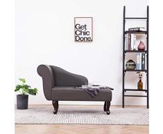 Tidyard Sofá Cama de Salón Vintage con Reposabrazos Diván de Cuero sintético Gris