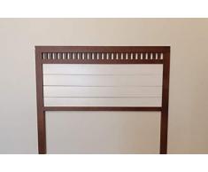 Muebles pejecar cabecero Modelo Bora para Cama de 135 Fabricado en Madera Maciza de Pino insigni Acabado Combinado Nogal Blanco