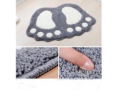 ele ELEOPTION Alfombra de Ba?o de Microfibra Dise?o Antideslizante para Huellas de Pies Alfombra de Ba?o de Secado Rš¢Pido Suave para Ba?o, Dormitorio, Cocina, Pasillo, 48x67CM, Gris