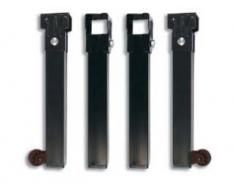 39102 Negras - Pata somier 250x35x35mm.con Ruedas Juego 4