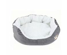 Cama de forro polar redonda u ovalada para perros y gatos, para gatos y perros pequeños