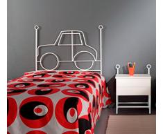 Dfierro Coche Cabecero de forja, 90 cm, Color Blanco, Metal, Cama 80/95 (Twin), 95.0x4.0x128.0 cm