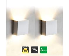 2 Pcs Aplique Pared Interior LED 7W Lámpara de pared Moderna 3000K Blanco Cálido Perfecto para Salon Dormitorio Sala Pasillo Escalera