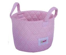 Minene - Cesta de tela tamaño pequeño, diseño de lunares, color rosa