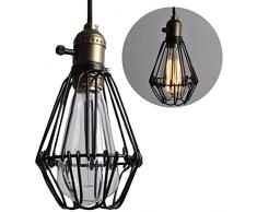 Tipo colgante de la vendimia lámpara colgante lámpara de techo rústico jaula de alambre
