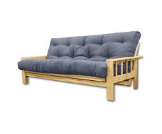 Sofá Cama Vienna, futon Gris, 207x100x30 cm