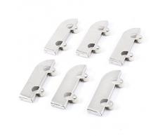 6 piezas tono plateado Hardware de cristal corredera rodillo armario puerta del armario