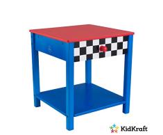 KidKraft 76041 Mesita infantil de noche con cajón de madera coche de carreras