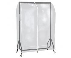 Hangerworld - Funda para Perchero Burro Portátil, Transparente, con Cremallera Central