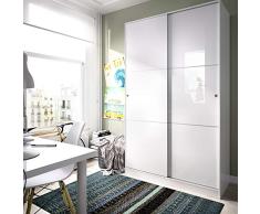 DEKIT GRUPO RIMOBEL Armario 2 Puertas correderas, Blanco Brillo, 120x204x50cm