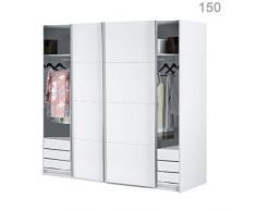 HABITMOBEL Armario Dormitorio Blanco 200 Puertas correderas, con Fondo Especial DE 60cm (CAJONERAS Incluidas)