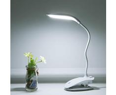 Galapara Luz Lectura Libros Cama, Lampara Lectura Pinza USB 16 Leds con Brillo Regulable, 360º Flexible 3 Modos de Luz con botón táctil Sensible para Leer en Cama, Estudio, Ordenador