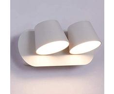 BarcelonaLED Aplique Interior Bañador de Pared con 2 Focos LED Giratorios y Orientables 2 x 6W Blanco Cálido 3000K para Dormitorio Lectura Infantil Cabecero Habitacion Moderno Nordico