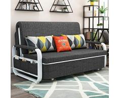 CC.Stars Espuma de Memoria tapizada Convertible Acolchada,Sofá Cama salón Individual Doble sofá Multifuncional Simple Plegable pequeño apartamento sofá-Blanco