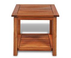 vidaXL Madera Maciza Mesa Auxiliar Acacia 45x45x45 cm Camilla Mesita Comedor