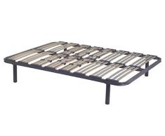 MIVIS - Somier de acero multilaminas de abedul, tamaño 135 / 200 cm, color gris