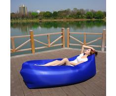ONETWO Aire libre Sofá cama de aire,Portátil impermeable piel-amistosa Air lounger, Sofá inflable interior ocio playa camping -J 198x65cm(78x26inch)