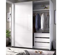 HABITMOBEL Armario con CAJONERA Puertas correderas Estrella 150 Ancho Alto 204cm