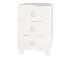 Bainba Mesita de Noche Infantil Piccolo, Blanco, 57 X 32 X 34 cm