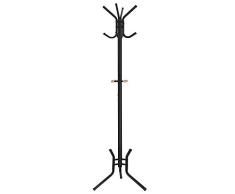 SONGMICS Perchero para Colgar Ropa, Percha Metal, Color Negro RCR17B