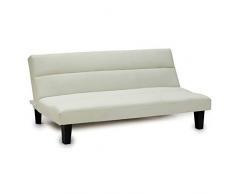 TU TENDENCIA ÚNICA Sofá Cama con 3 Plazas Abatible Fabricado en Cuero Sintético. Sistema de Apertura de Libro (Blanco)