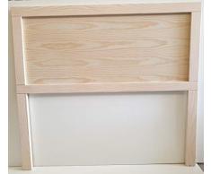 Muebles pejecar Cabecero de Madera para Cama de 135 Fabricado en Madera Maciza de Pino Acabado en Crudo