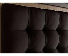 LA WEB DEL COLCHON Cabecero tapizado acolchado Brigitte para (Cama 150) 160 x 115 cms. Polipiel color Marrón chocolate. Patas de madera. Incluye herrajes para colgar con regulador de altura