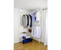 Wenko 6200050100 Herkules - Sistema de perchero extensible (150-222 x 19 x 141-250 cm, metal y plástico), color blanco