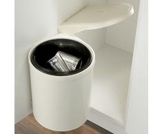Papelera, 10 litros de cocina swing out abrir y crema tapa de basura