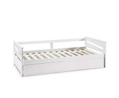 VS Venta-stock Cama Nido Juvenil Emma 90X190, Color Blanco, Dimensiones: 199cm (Largo), 105cm (Ancho) y 62cm (Alto)