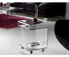 Mesa Auxiliar de cristal transparente : Colección GLASS