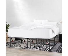 Amazon Basics - Somier fijo plegable, montaje sin herramientas, permite almacenar debajo de la cama, 140 x 200 cm