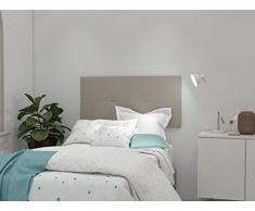 LA WEB DEL COLCHON Cabecero de Cama tapizado Acolchado Camile 115 x 55 cms Apto para Camas de 90 y 105 Textil Poliester Beige Incluye herrajes para Colgar con regulador de Altura