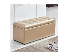 RKRCXH Piel Otomana De Almacenamiento Caja De Almacenamiento Taburete De Cama De Dormitorio, Taburete De Almacenamiento Ottoman, Gran Capacidad De Almacenamiento