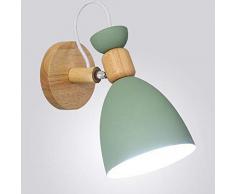 Moderna Creativo de Madera Apliques de Pared, Lámpara de Decoración Vintage Lámpara de pared de Montaje en pared Lámpara de Cabecera de Luz de Lectura para Dormitorio Salón