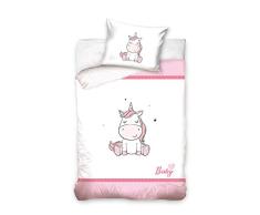 DHestia - Juego de Funda Nórdica 100% Algodón Natural para Cuna de Bebé Unicornio Baby1910017