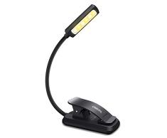 Luz de Lectura OMERIL Luz de Libro Recargable, 6 LED con 3 Modos de Brillo (Luz Cálido y Blanco), 360 ° Flexible Lampara de Lectura Pinza para Lectores Noche, E-Reader, Estudio, Cama, Tablet