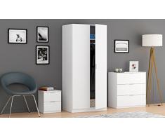 Habitdesign LC7823O - Cómoda 3 cajones color Blanco Mate, medidas: 80 x 77 x 38 cm de fondo