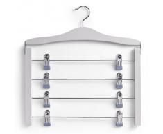 Zeller 17162 - Percha múltiple (madera de haya y metal cromado, 39 x 1,2 x 43 cm), color blanco