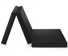 Badenia Bettcomfort Trendline, Colchón plegable para invitados con funda de microfibra, área de descanso de 196 x 65 cm, negro