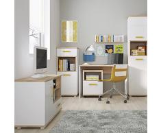 Furniture To go Estrecho Armario con 1 Puerta y 1 cajón, Madera, Color Blanco Brillante