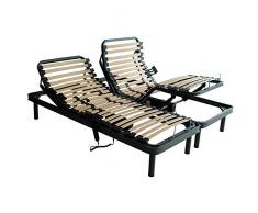 Ventadecolchones - Cama Articulada Super Reforzada Adaptator con Motor eléctrico y Patas Regulables en Altura y Mando inalámbrico Medida 160 x 190 cm (2 und 80x190 cm)