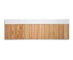 SUENOSZZZ-ESPECIALISTAS DEL DESCANSO Cabecero de Cama de Madera BULNES para Pared. Cabecero de Tablas Haya, Superior Horizontal Blanco. Estilo Vintage, para Camas de 135