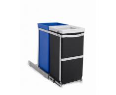 simplehuman Cubo Reci. Extraible 20-15 L, Negro, Azul